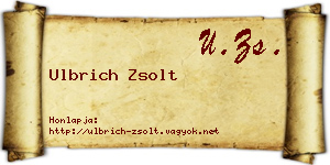 Ulbrich Zsolt névjegykártya